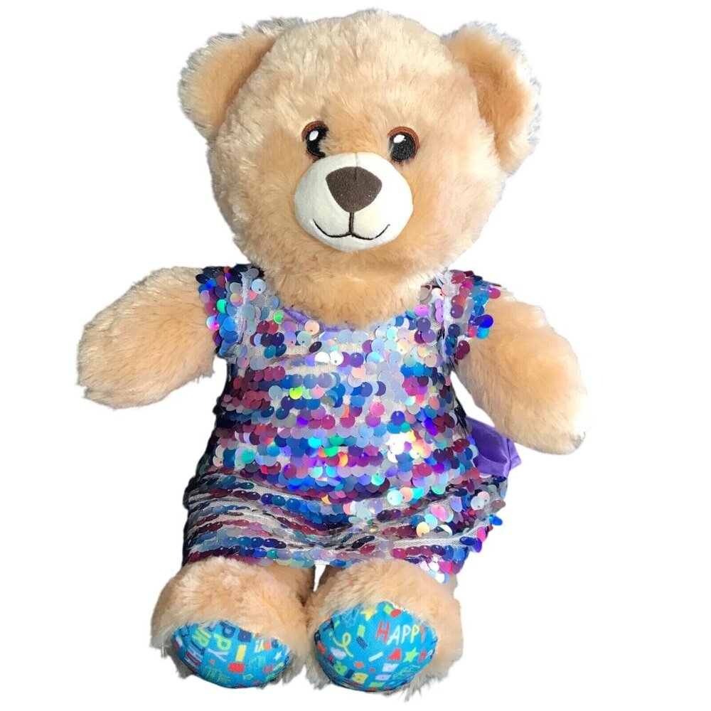 Build A Bear Happy Birthday Plush Stuffed 2021 (030143) with Seguin Party Dress